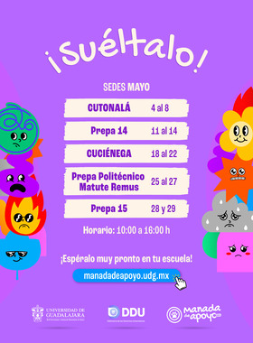 Cartel de ¡Suéltalo! Consulta las sedes donde estará el camioncito en este mes de mayo