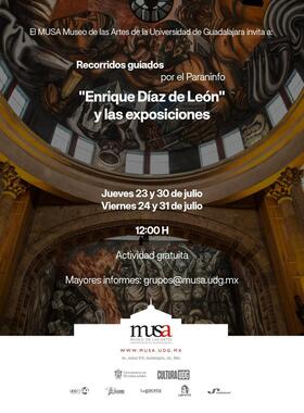 Cartel de Recorridos guiados por el Paraninfo “Enrique Díaz de León” y sus exposiciones