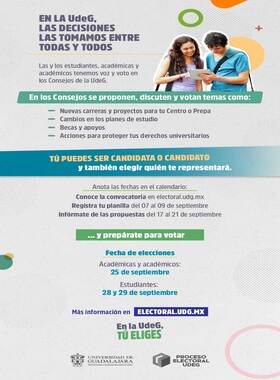 Cartel de En la UdeG, las decisiones las tomamos entre todas y todos