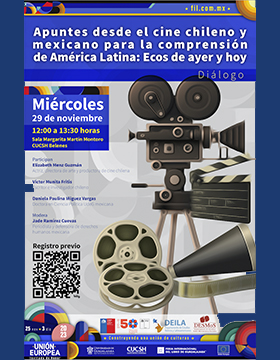 Di logo Apuntes desde el cine chileno - Cartel De Los Dialogo Apuntes Desde El Cine Chileno Y Mexicano Para La Comprension De America Latina Ecos De Ayer Y Ho