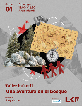 Cartel del Taller infantil: "Una aventura en el bosque"