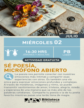 Cartel de Sé poesía, micrófono abierto