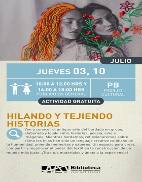 Cartel de Hilando y tejiendo historias