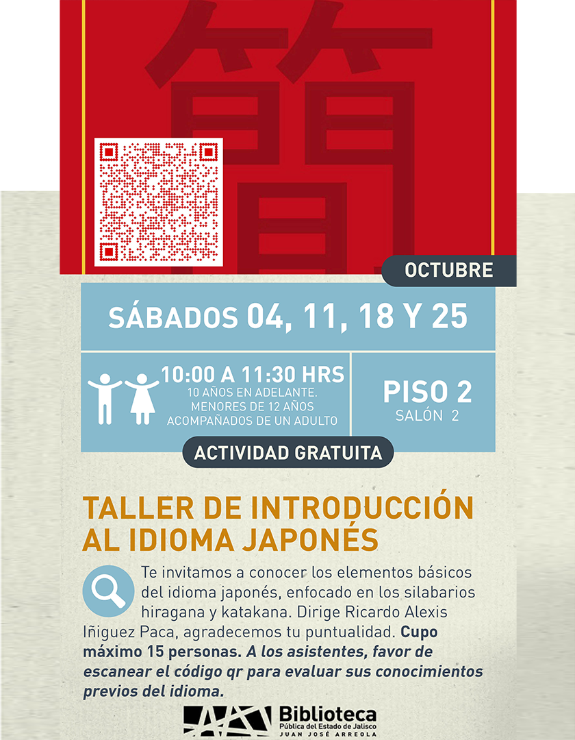Cartel del Taller de introducción al idioma japonés