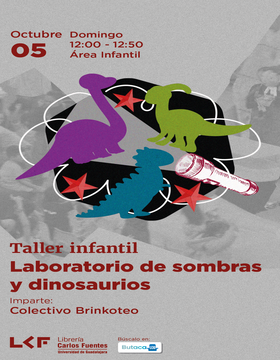Cartel del Taller infantil: Laboratorio de sombras y dinosaurios 