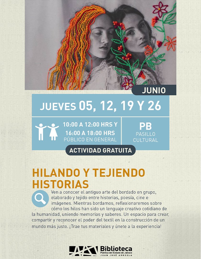 Cartel de Hilando y tejiendo historias