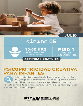 Cartel de Psicomotricidad creativa para infantes