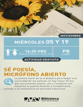 Cartel de Sé poesía, micrófono abierto