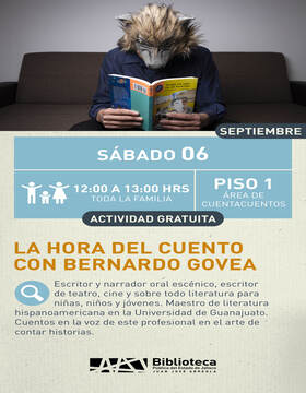 Cartel de La hora del cuento con Bernardo Govea