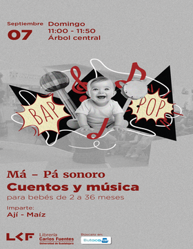 Cartel de Má – Pá sonoro.  Cuentos y música para bebés de 2 a 36 meses