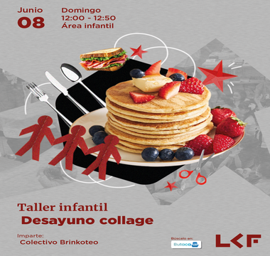 Cartel del Taller infantil: "Desayuno collage"