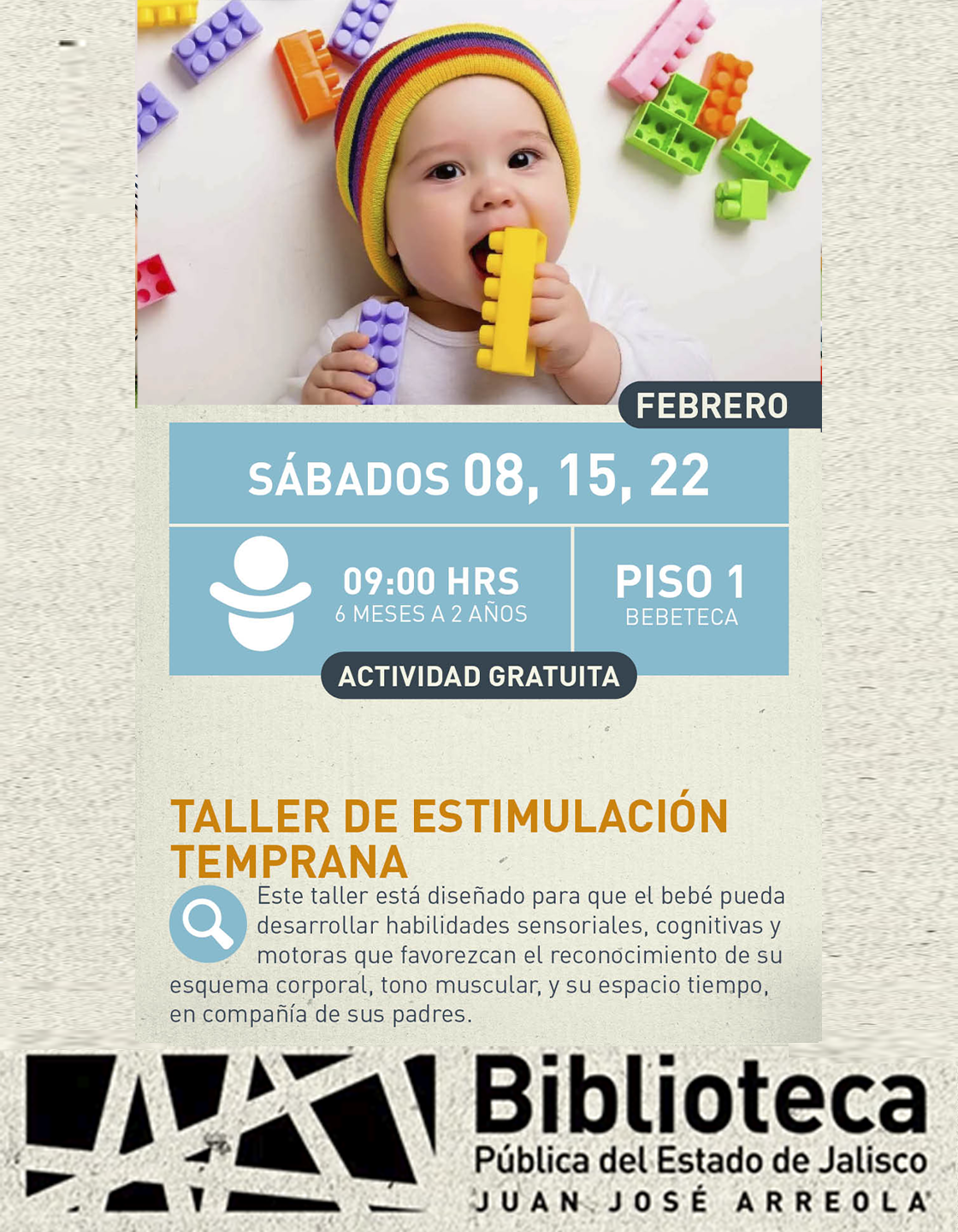 Cartel del Taller de estimulación temprana