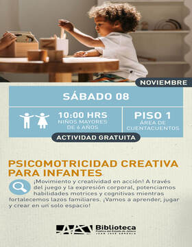 Cartel de la Psicomotricidad creativa para infantes 
