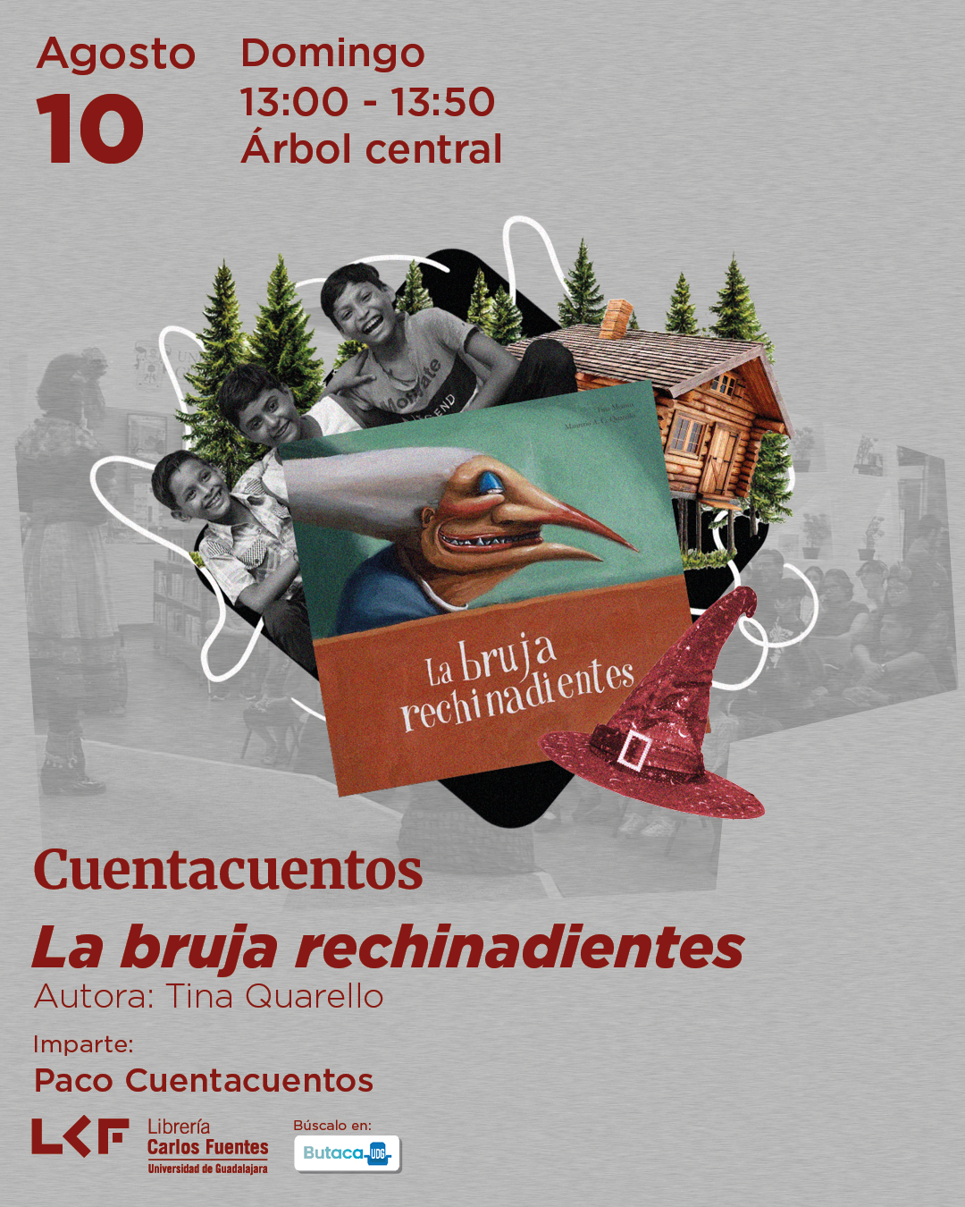 Cartel del Cuentacuentos. Título La bruja rechinadientes