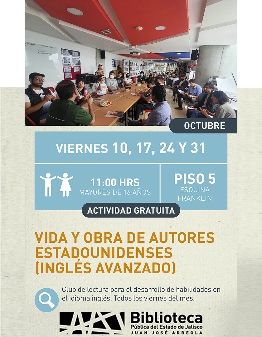 Cartel de la Vida y obra de autores estadounidenses (inglés avanzado)