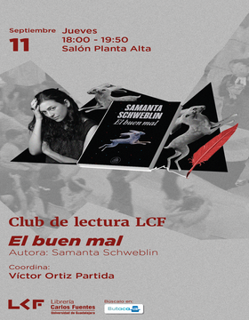 Cartel del Club de Lectura LCF.  Título: El buen mal