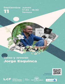 Cartel de Verso y reverso con Jorge Esquinca