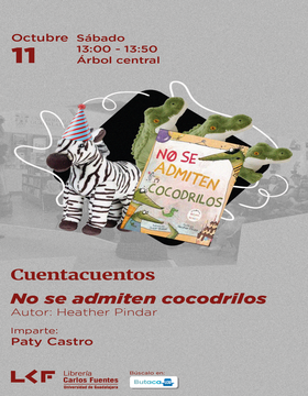 Cartel de Cuentacuentos: No se admiten cocodrilos
