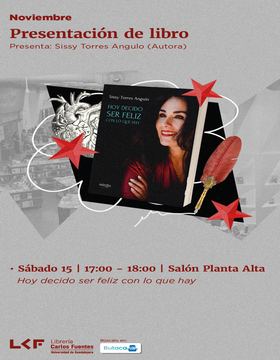 Cartel del Presentación de libro: Hoy decido ser feliz con lo que hay