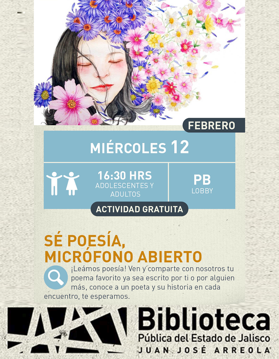 Cartel de Sé poesía, micrófono abierto