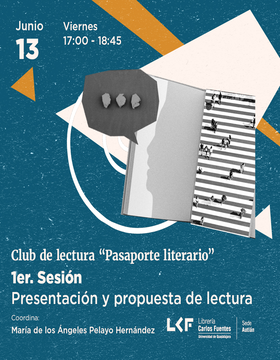 Cartel del Club de lectura “Pasaporte literario”. 1er. Sesión