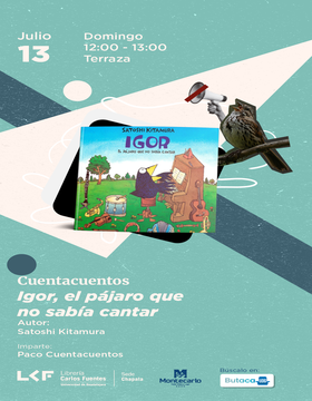 Cartel del Cuentacuentos: Igor, el pájaro que no sabía cantar