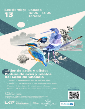 Cartel de Pintura de aves y relatos del Lago de Chapala