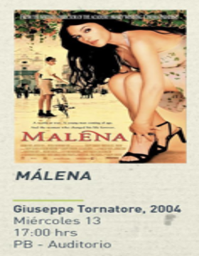 Cartel del Ciclo de cine y literatura: Málena