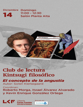 Cartel del Club de lectura. Kintsugi filosófico: El concepto de la angustia 