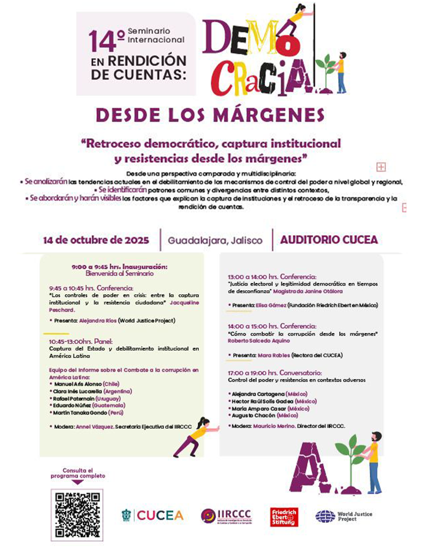 Cartel del 14º Seminario Internacional en Rendición de Cuentas: Desde los Márgenes