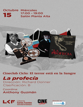 Cartel de Cineclub LCF.  Ciclo: El terror está en la sangre