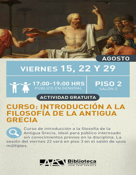 Cartel del Curso: Introducción a la filosofía de la antigua Grecia
