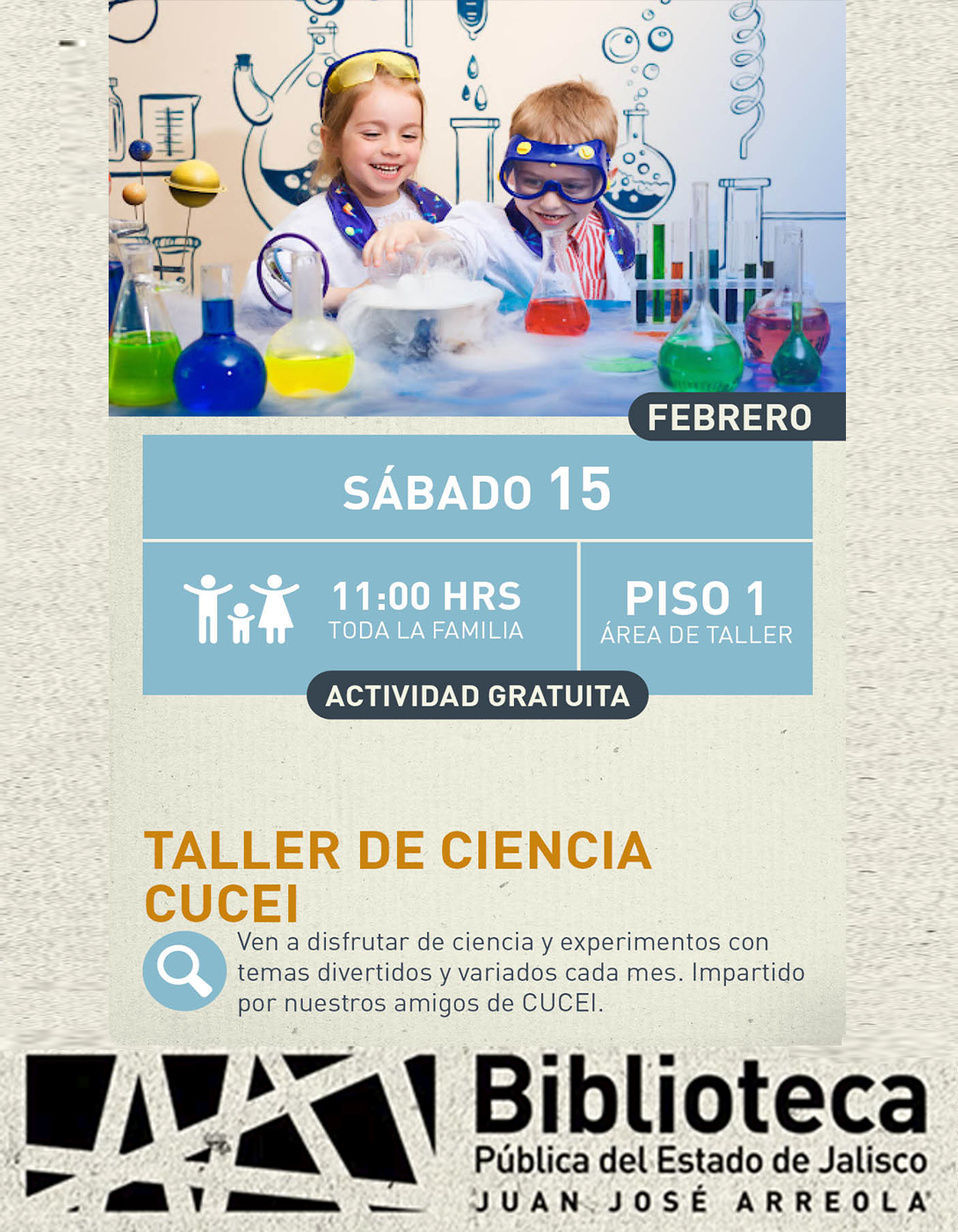 Cartel del Taller de ciencia CUCEI