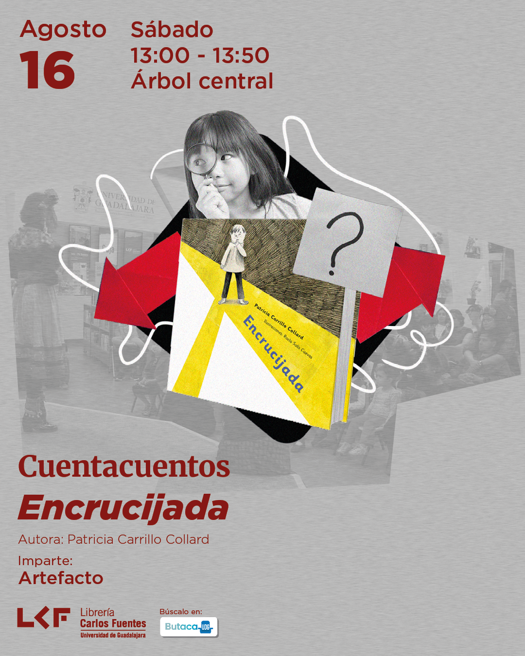 Cartel del Cuentacuentos.  Título Encrucijada