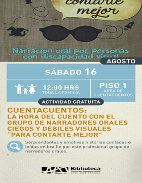 Cartel del Cuentacuentos: La hora del cuento con el grupo de narradores orales, ciegos y débiles visuales