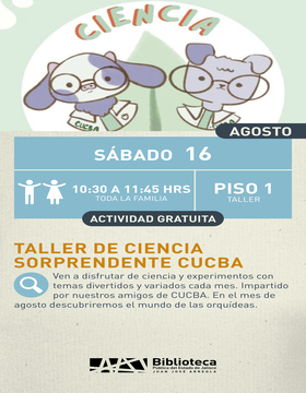 Cartel del Taller de ciencia sorprendente CUCBA