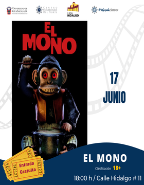 Cartel del Cartelera de cine CUNorte. Proyección de la cinta: El mono