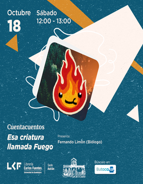 Cartel de Cuentacuentos: Esa criatura llamada Fuego