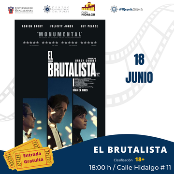 Cartel de Cartelera de cine CUNorte. Proyección de la cinta: El brutalista