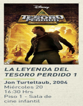 Cartel del Ciclo de cine juvenil: La leyenda del tesoro perdido 1
