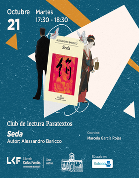 Cartel del Club de lectura “Paratextos”: Seda