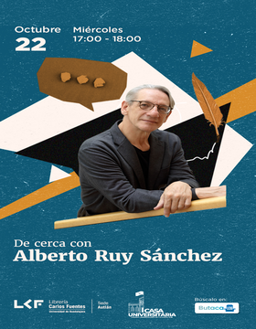 Cartel De cerca con Alberto Ruy Sánchez