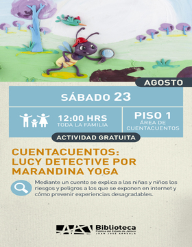 Cartel de Cuentacuentos: Lucy detective por Marandina Yoga