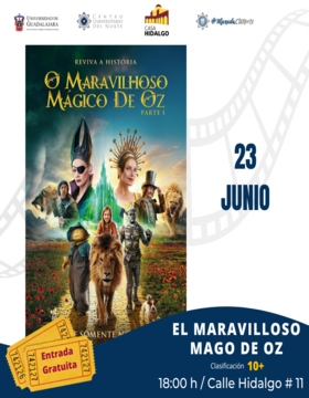 Cartel de Cartelera de cine CUNorte. Proyección de la cinta: El maravilloso mago de Oz