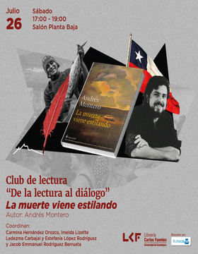 Cartel del Club de Lectura. De la lectura al diálogo: La muerte viene estilando 