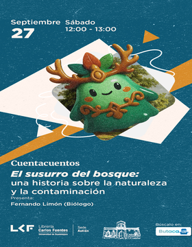 Cartel del Cuentacuentos: El susurro del bosque: una historia sobre la naturaleza y la contaminación