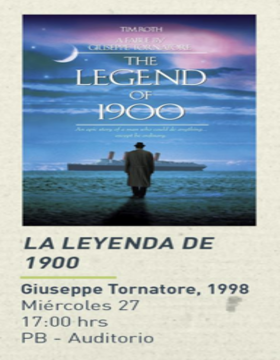 Cartel del Ciclo de cine y literatura: La leyenda de 1900