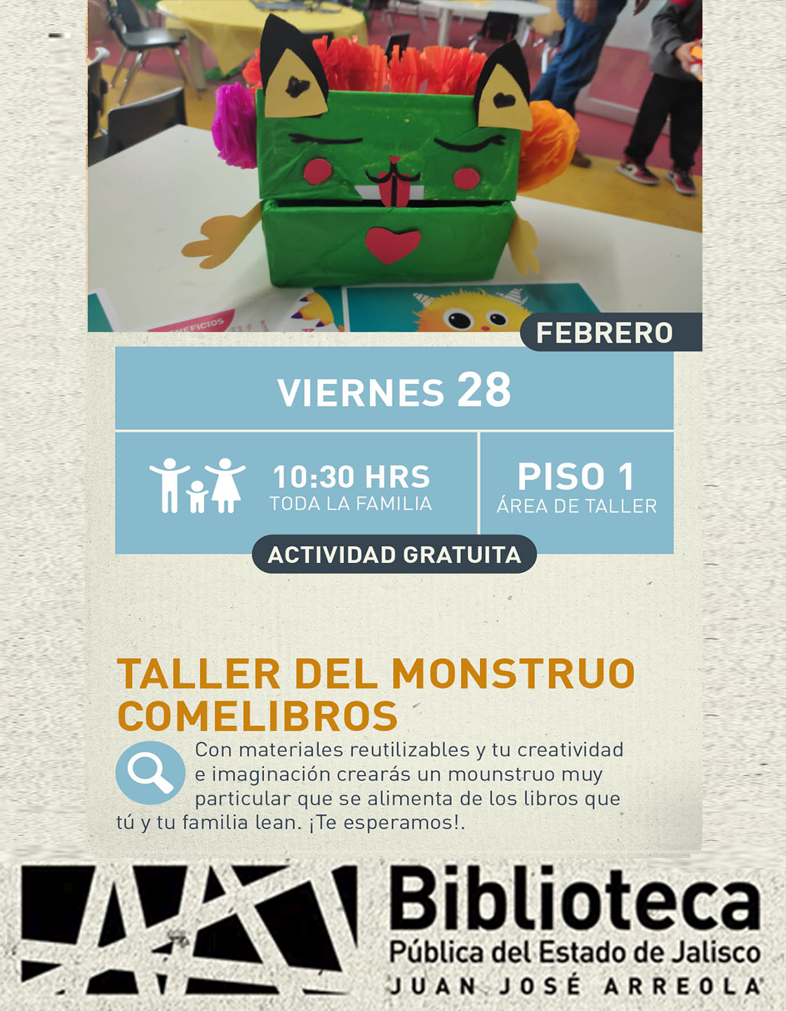 Cartel del Taller del monstruo comelibros