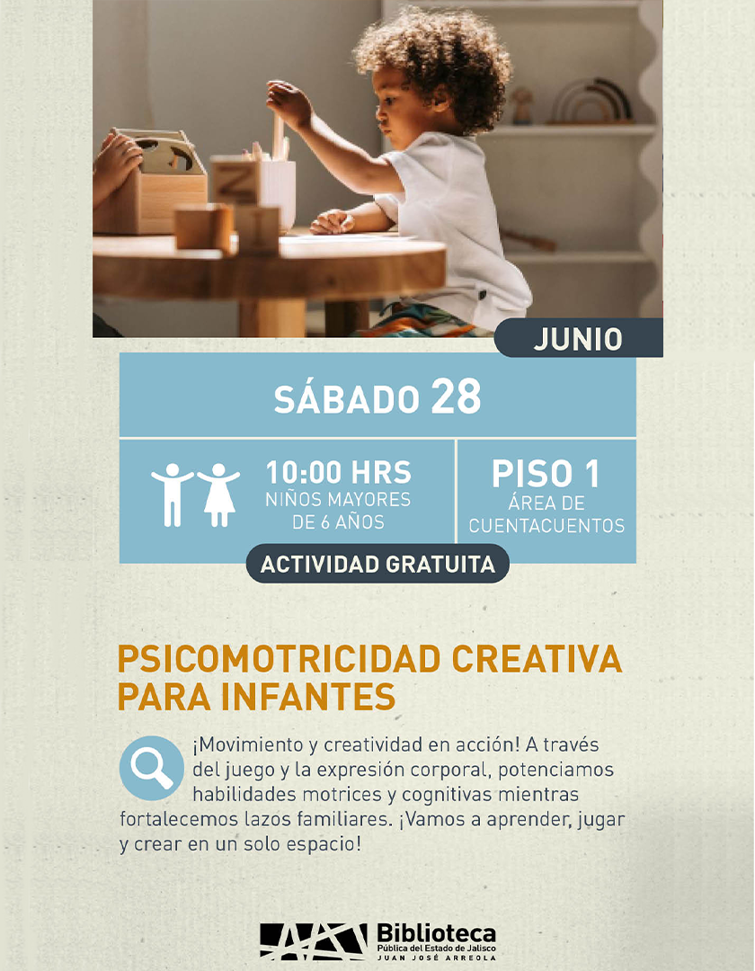 Cartel de Psicomotricidad creativa para infantes