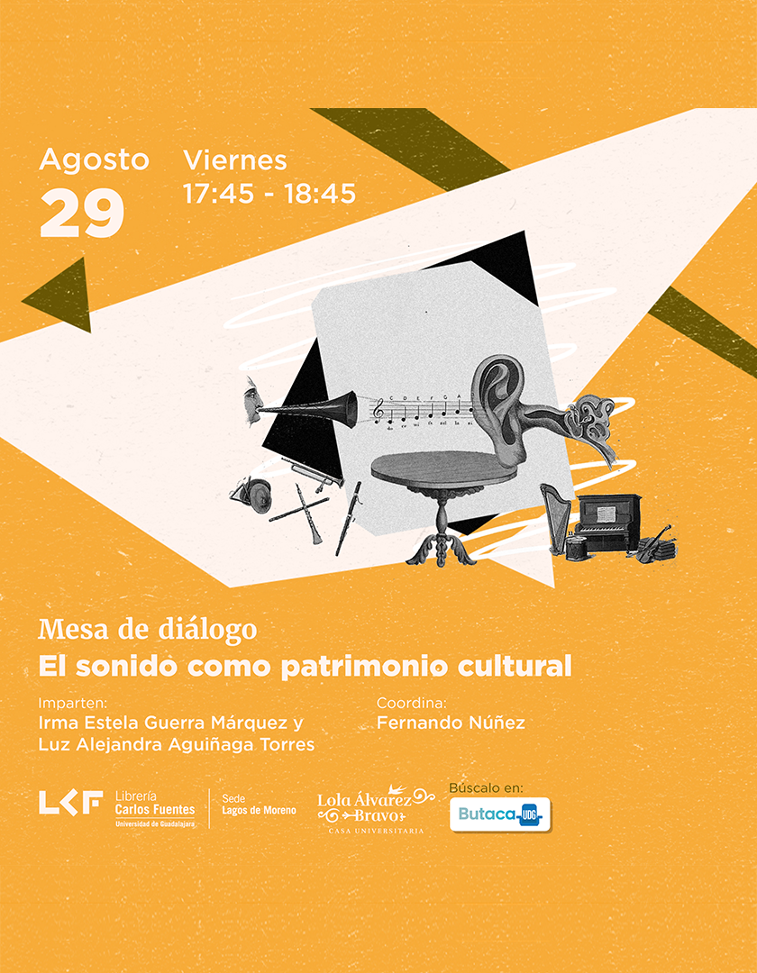 Cartel de la Mesa de diálogo. Título El sonido como patrimonio cultural